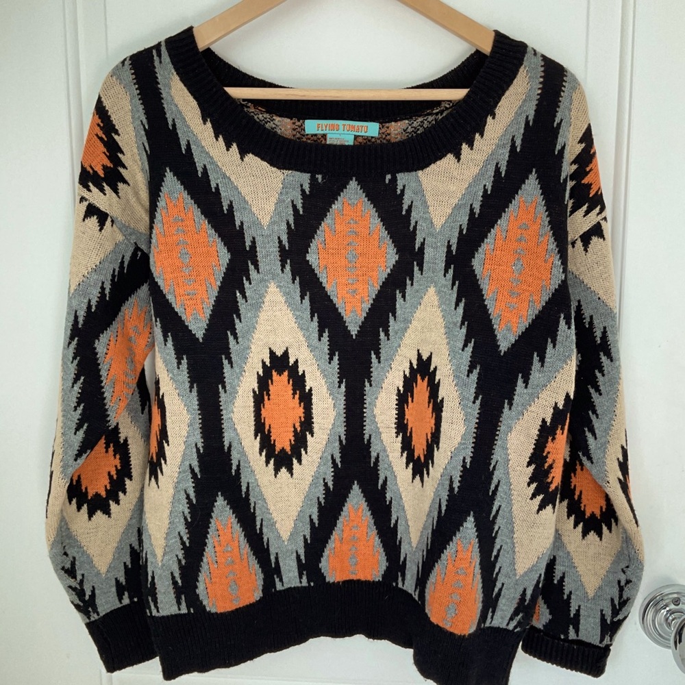 Flying Tomato Southwestern Knit Sweater Size Large